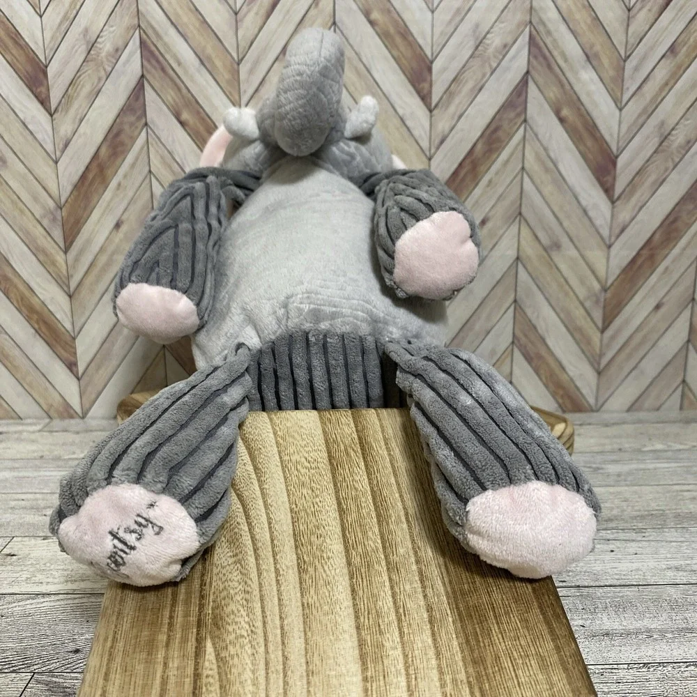 Scentsy Buddy‎ 2010 Ollie Elephant Plush Gray Pink Plush Animal 16